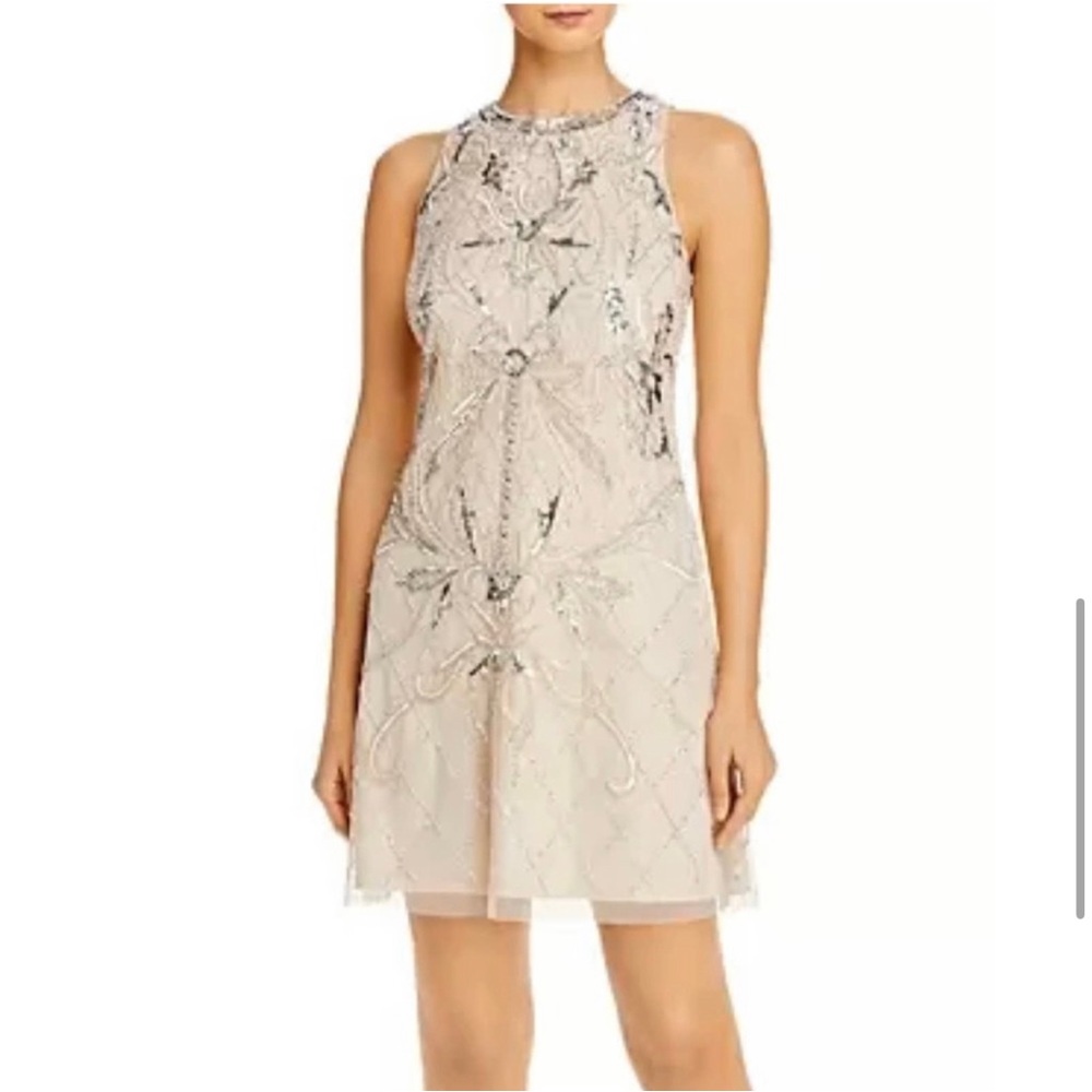 Aidan Mattox beaded cocktail sheath dress